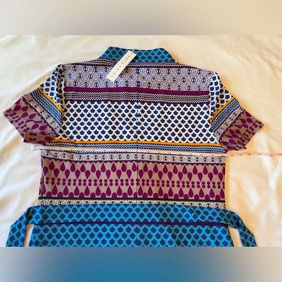 Trina Turk Shift Dress Blue Multi Knee Length Casual Day Dress Size M NWT - Picture 4 of 6